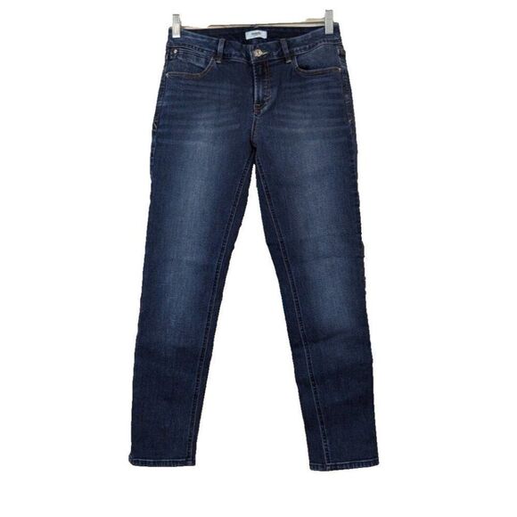 Kensie Womens Size 6/28 Blue Dark Wash 5 Pocket Design Denim Straight Jeans - Picture 1 of 9